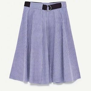 NWT Zara Striped Flared Skirt